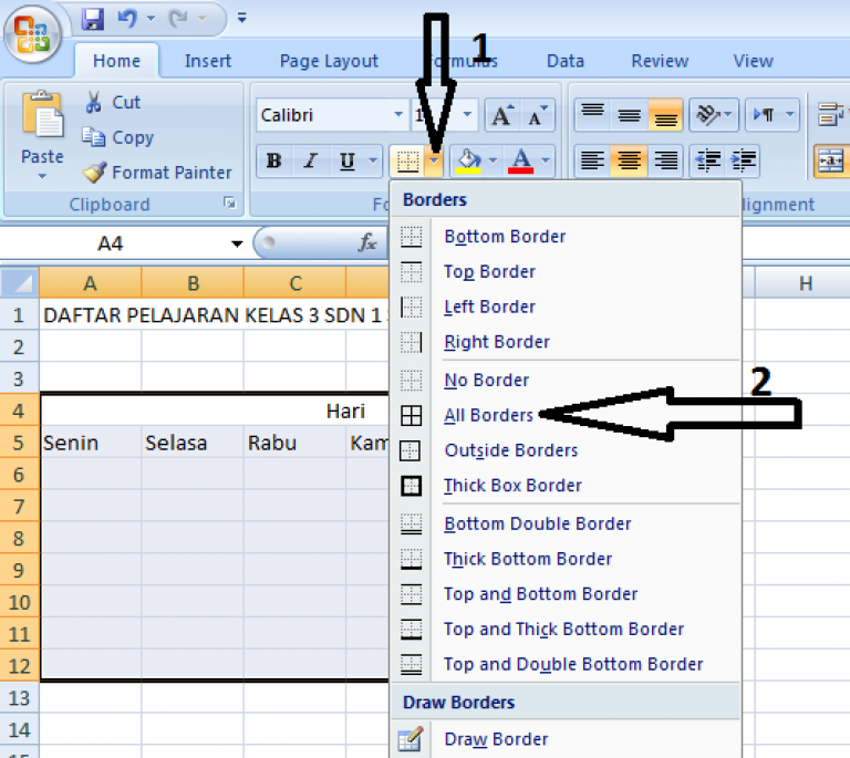 Cara Cepat Membuat Tabel di Microsoft Excel