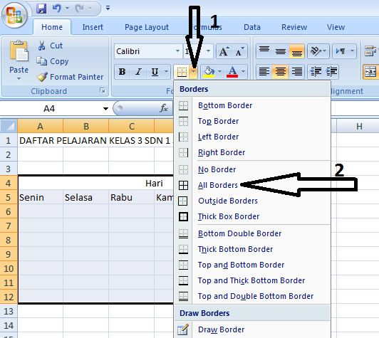 Cara Cepat Membuat Tabel di Microsoft Excel
