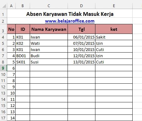 Cara Format Excel Hitung Gaji Pokok Karyawan Dan Uang Makan Harian